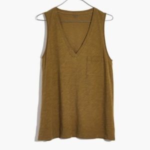 Madewell whisper cotton v neck pocket tank